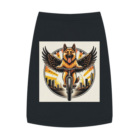 German Shepherd Angel biking shirt Pets Printify M Black