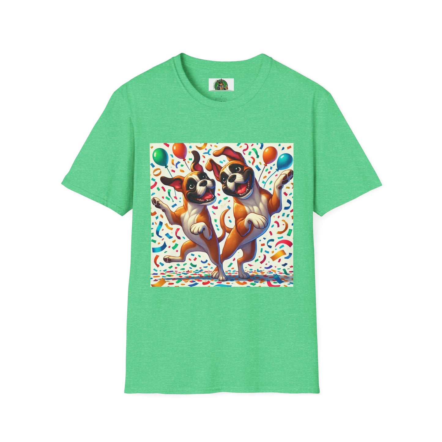 Boxer Dancing Dog T-Shirt - Fun and Playful Unisex Tee T-Shirt Printify S Heather Irish Green