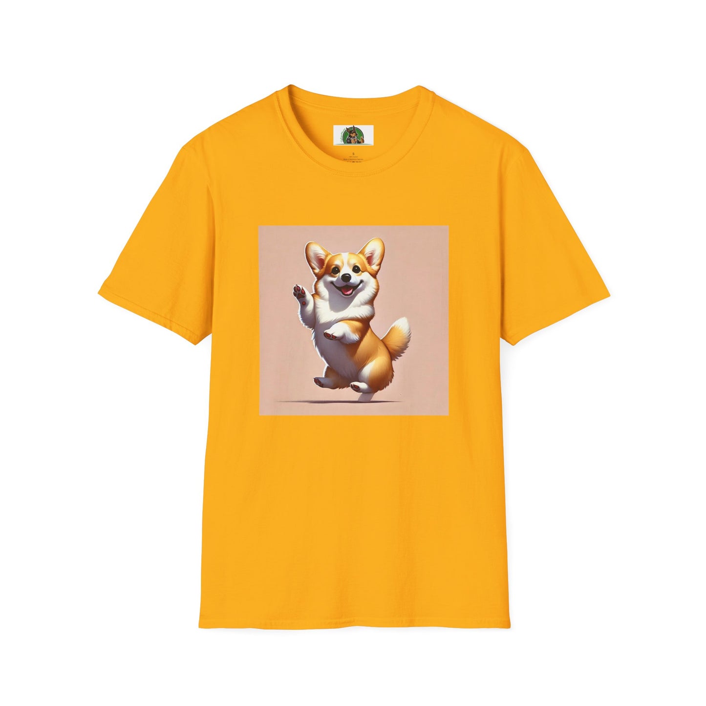 Dancing Pembroke Welsh Corgi T-Shirt T-Shirt Printify S Gold