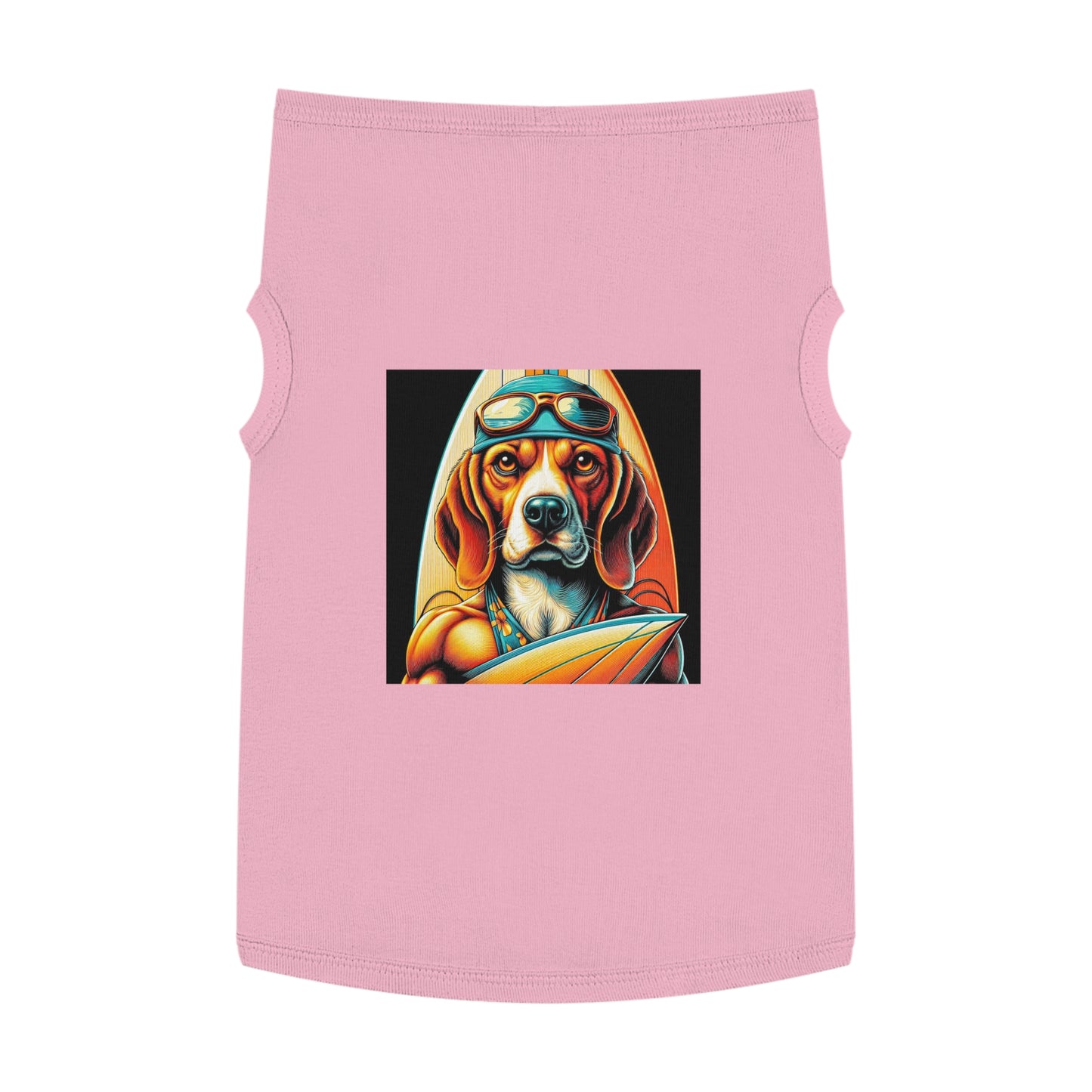 Pet Tank Top Beagle Surfer Dog Pets Printify XL Pink 