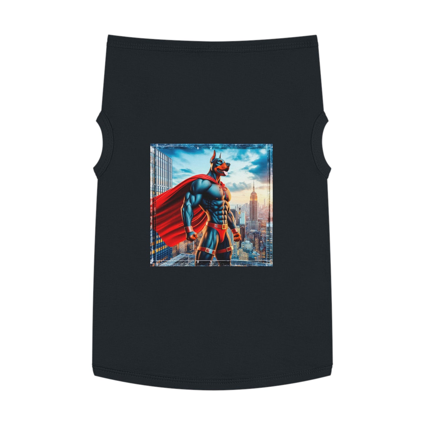 Pet Tank Top Doberman muscleman hero t shirt Pets Printify