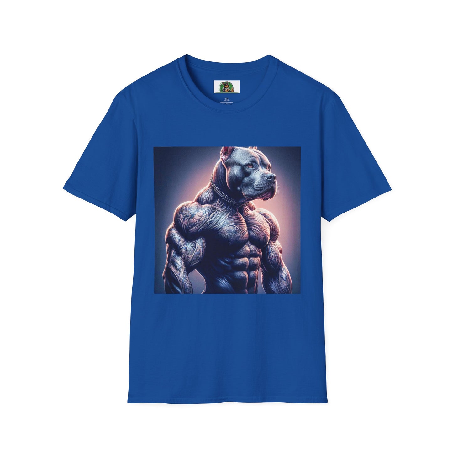 Pit Bull muscles man T-Shirt Printify XS Royal