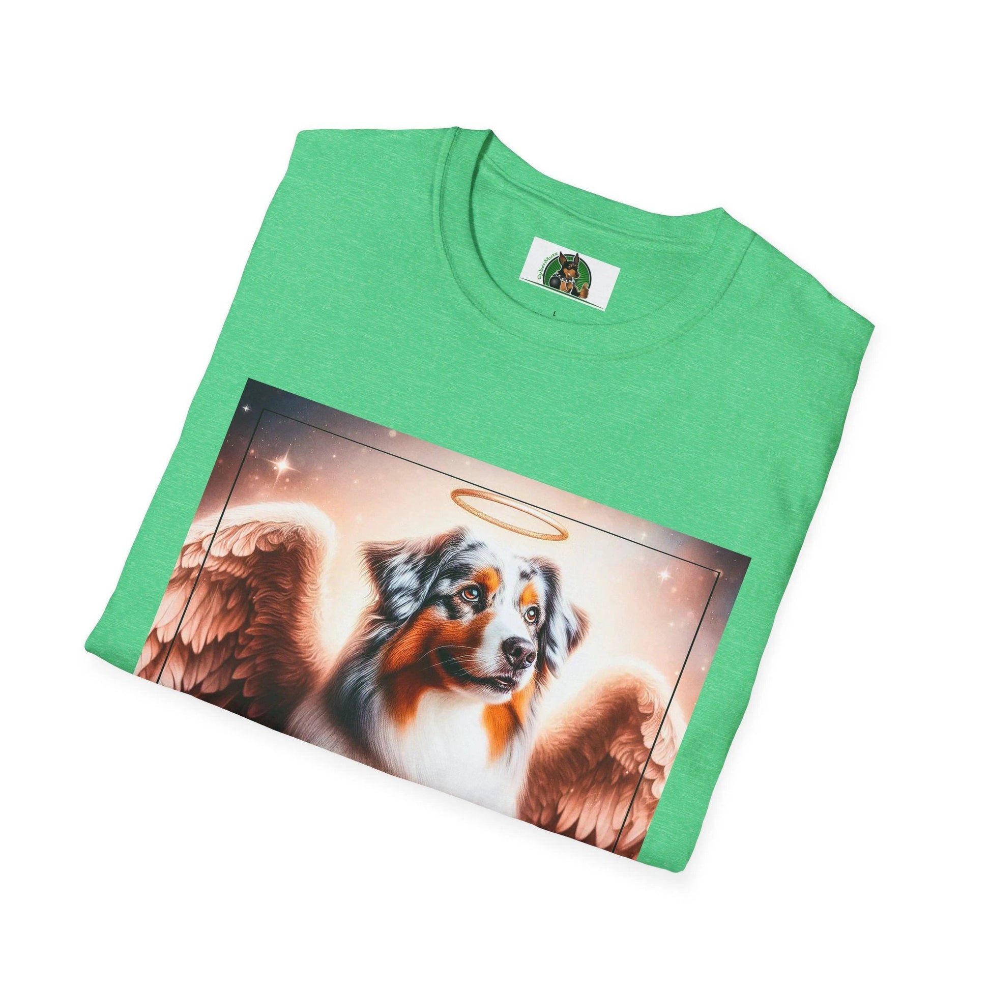 Australian Shepherd Mother And Puppy Angels T Shirt Celebrating The Bond Between Mom And Litter by Printify