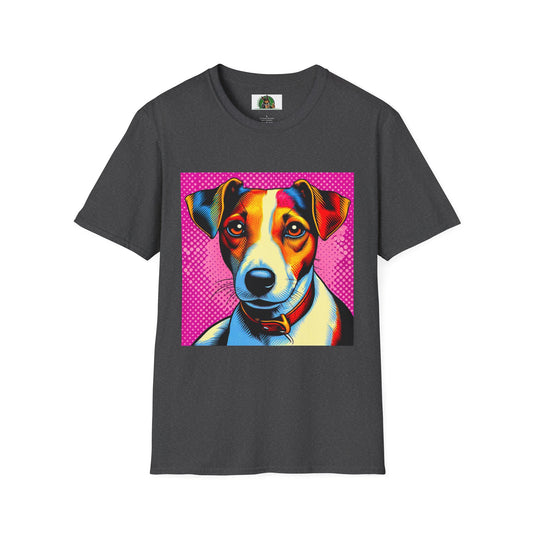 Jack Russell Pink Pop Art T-Shirt Printify S Dark Heather