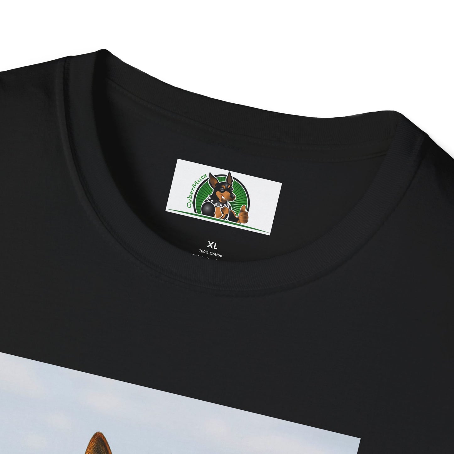 Sports German Shepherd Playing Football Unisex T-Shirt T-Shirt Printify