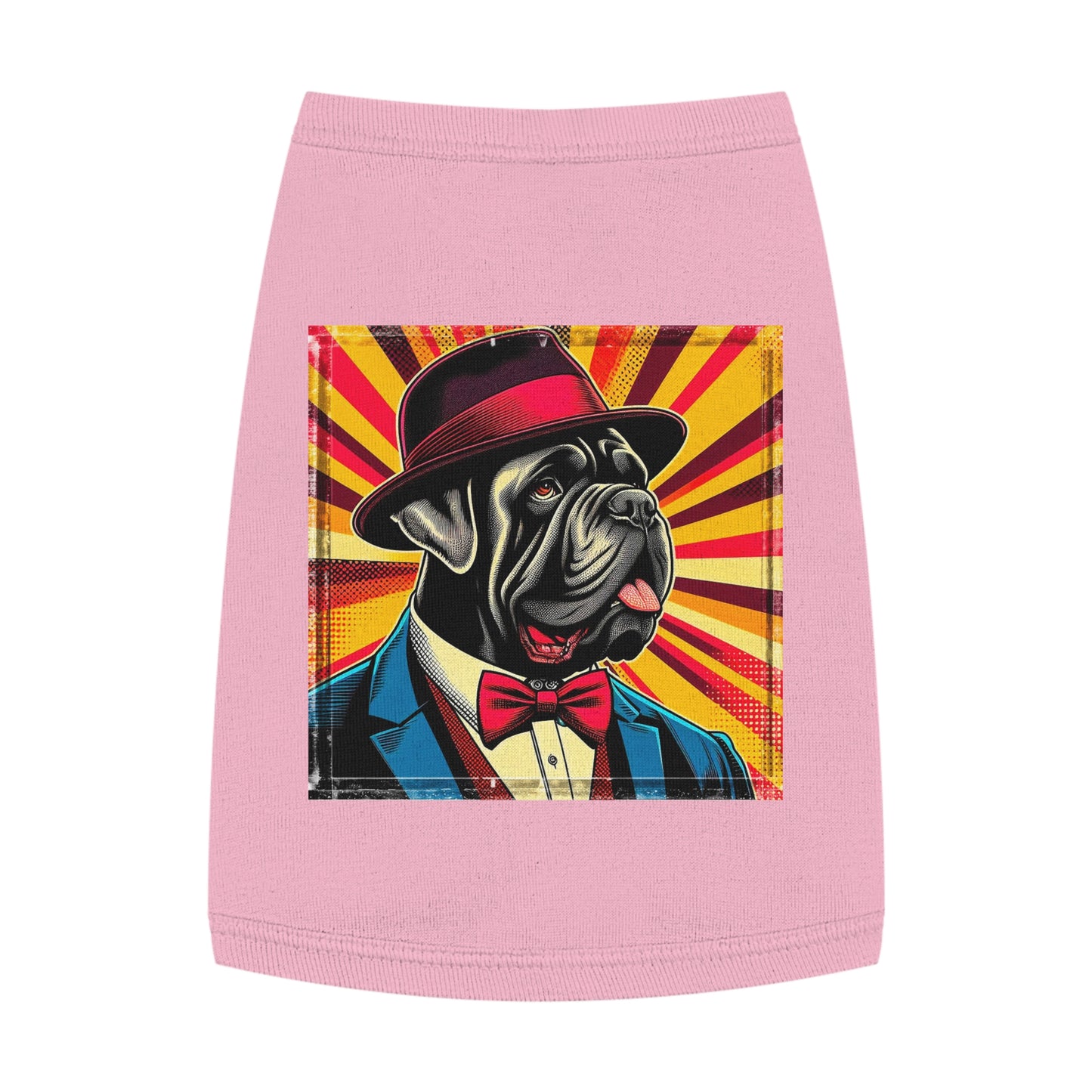 Pet Tank Top Cane Corso Dog In Suit And Hat Pets Printify M Pink 