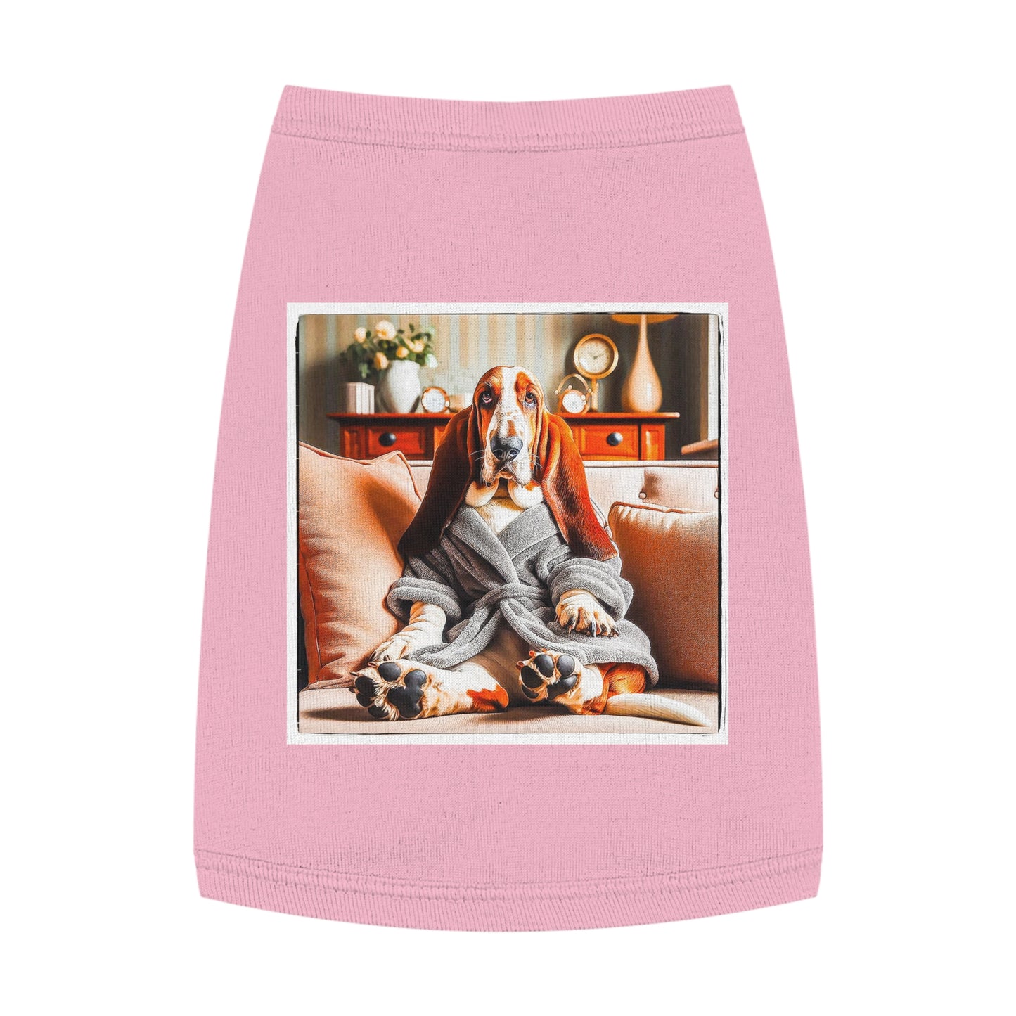 Pet Tank Top Basset Hound* Pets Printify M Pink 