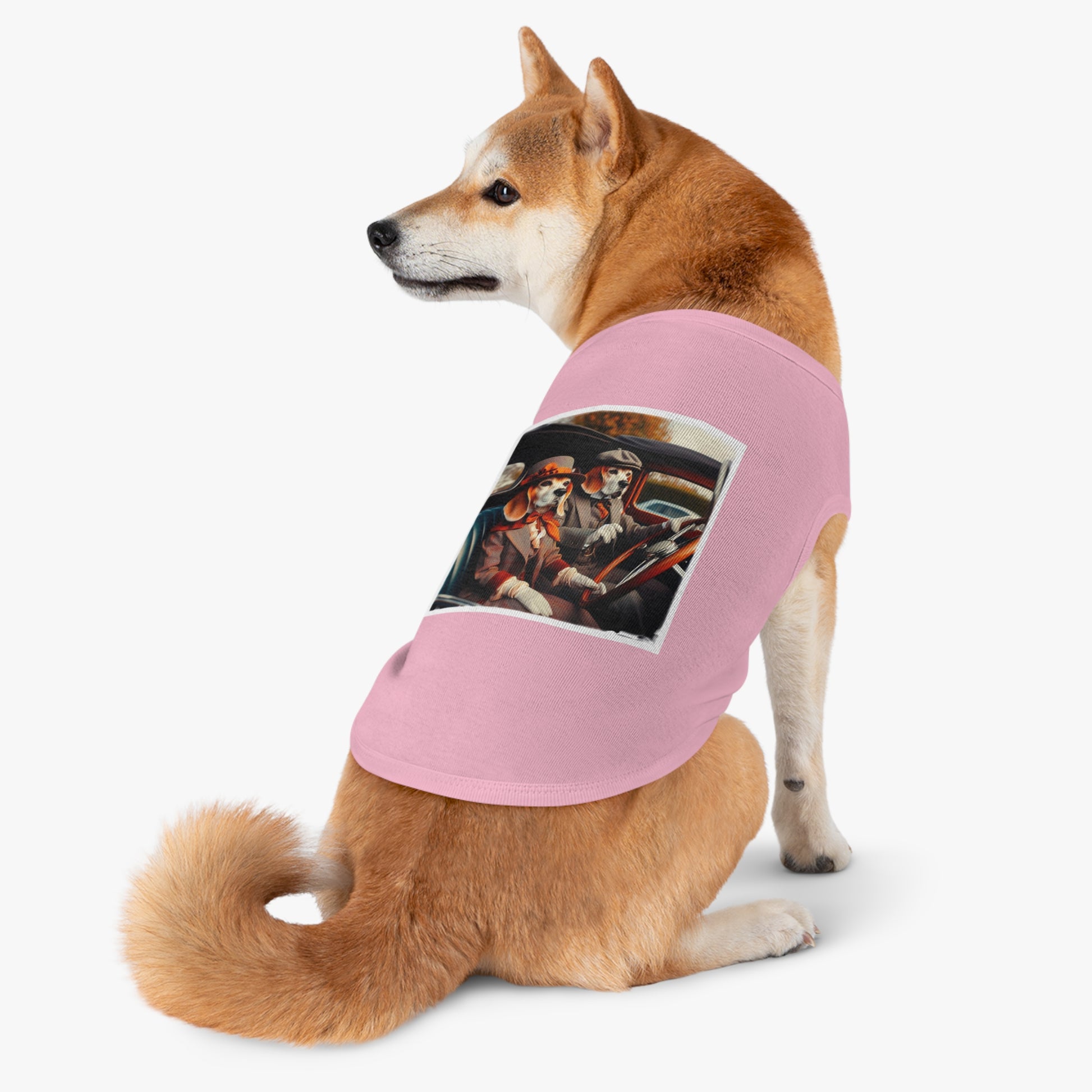 Pet Tank Top Wacky Beagle Dog Couple In Old Car Pets Printify   