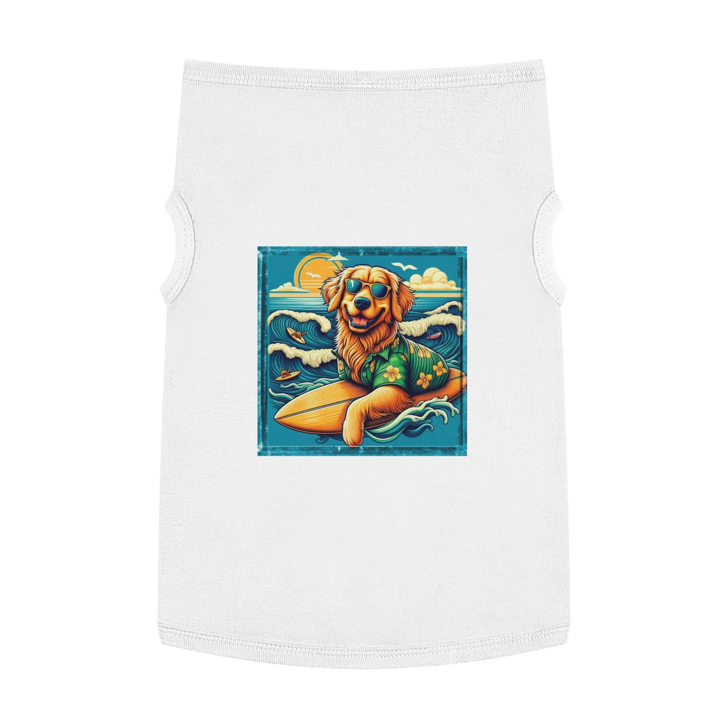 Golden Retriever pet tank top Pets Printify XL White 