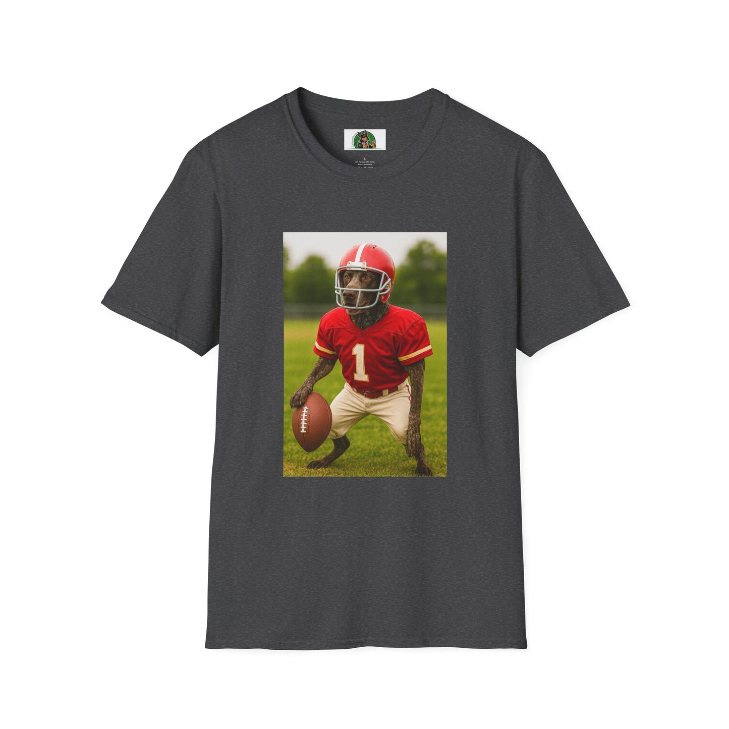 German Shorthaired Pointer Football T-Shirt — GSP Sports Tee T-Shirt Printify Dark Heather XS