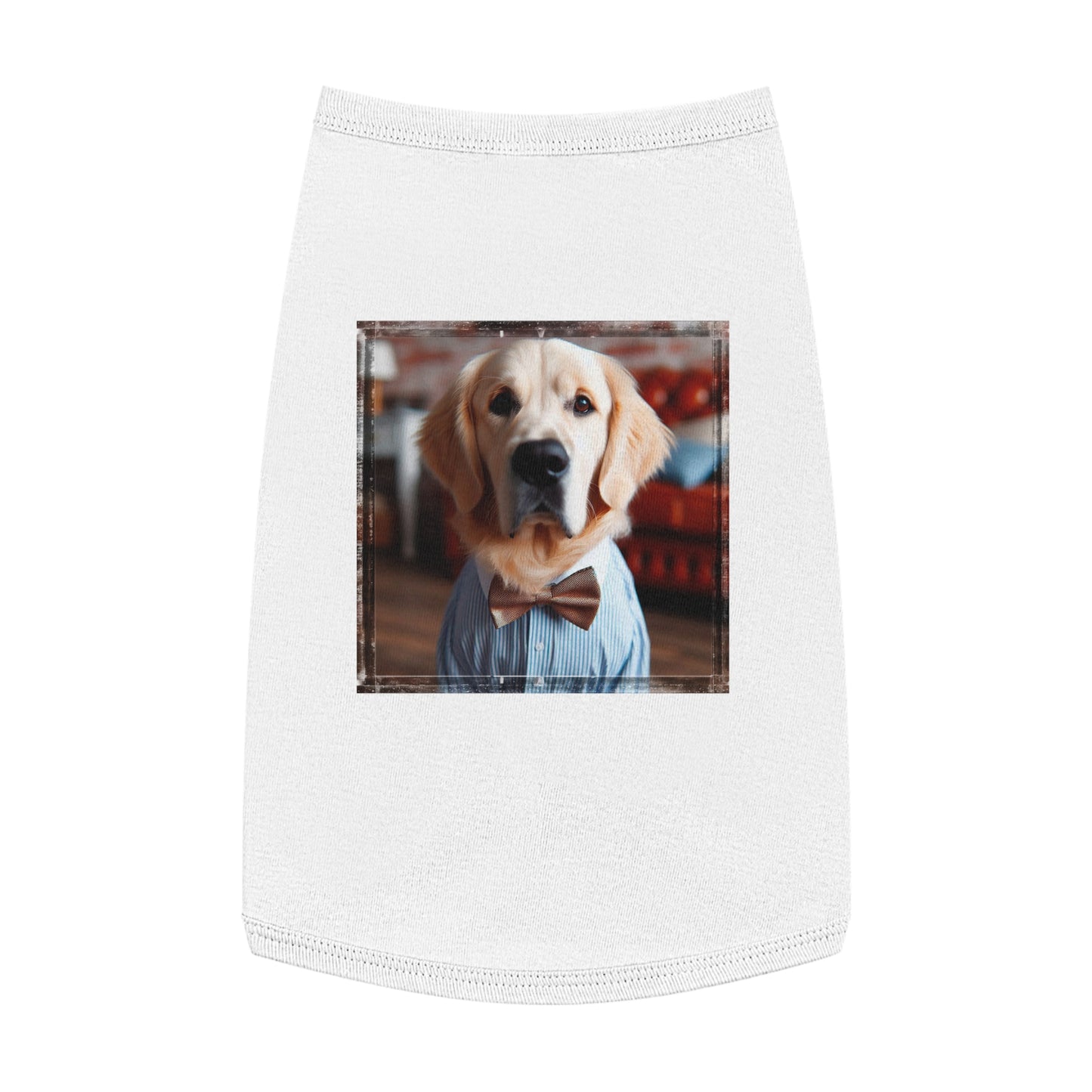 Golden Retriever pet tank top Pets Printify L White 