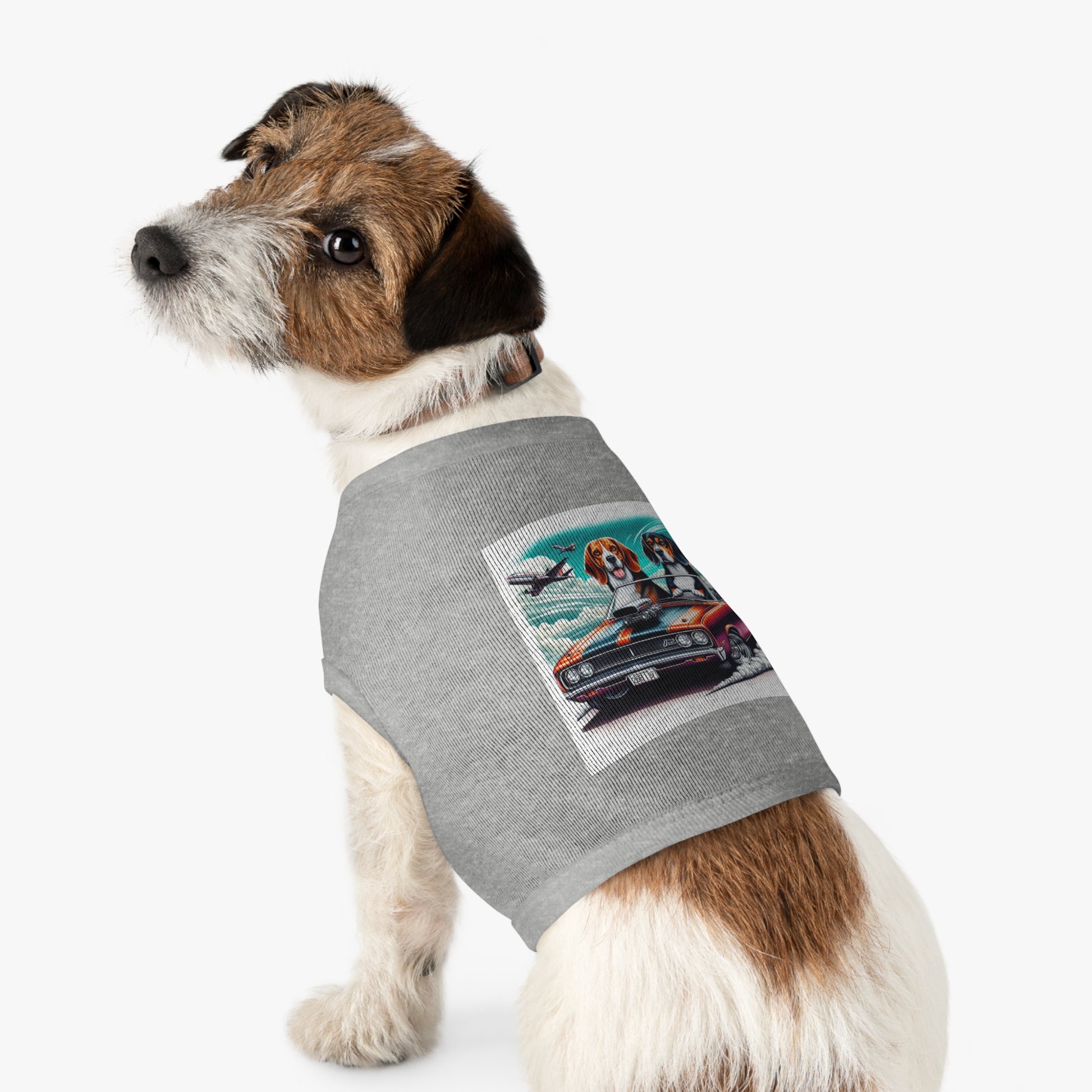 Pet Tank Top Wacky Beagle Dogs In Race Car Pets Printify   