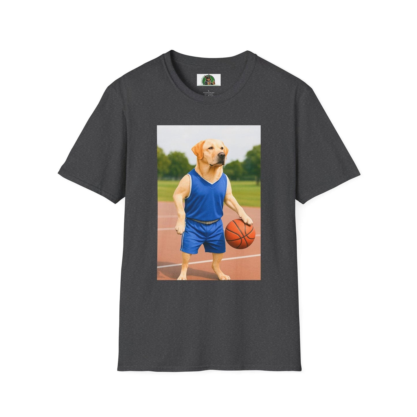 Labrador Retriever Basketball Tee — Dog Lover Sports T-Shirt T-Shirt Printify Dark Heather S