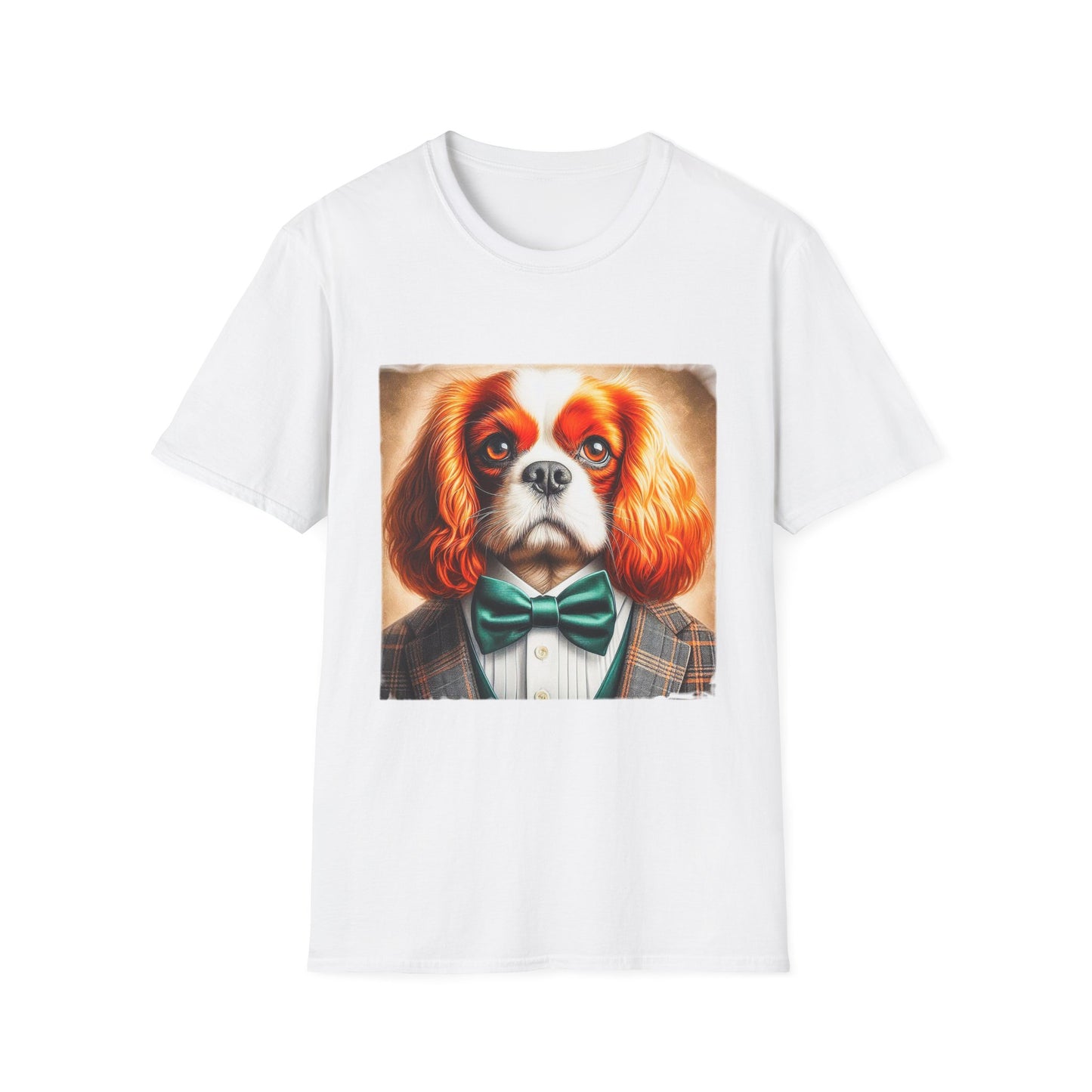 Cavalier King Charles Spaniel Suit and Tie T Shirt T-Shirt Printify S White