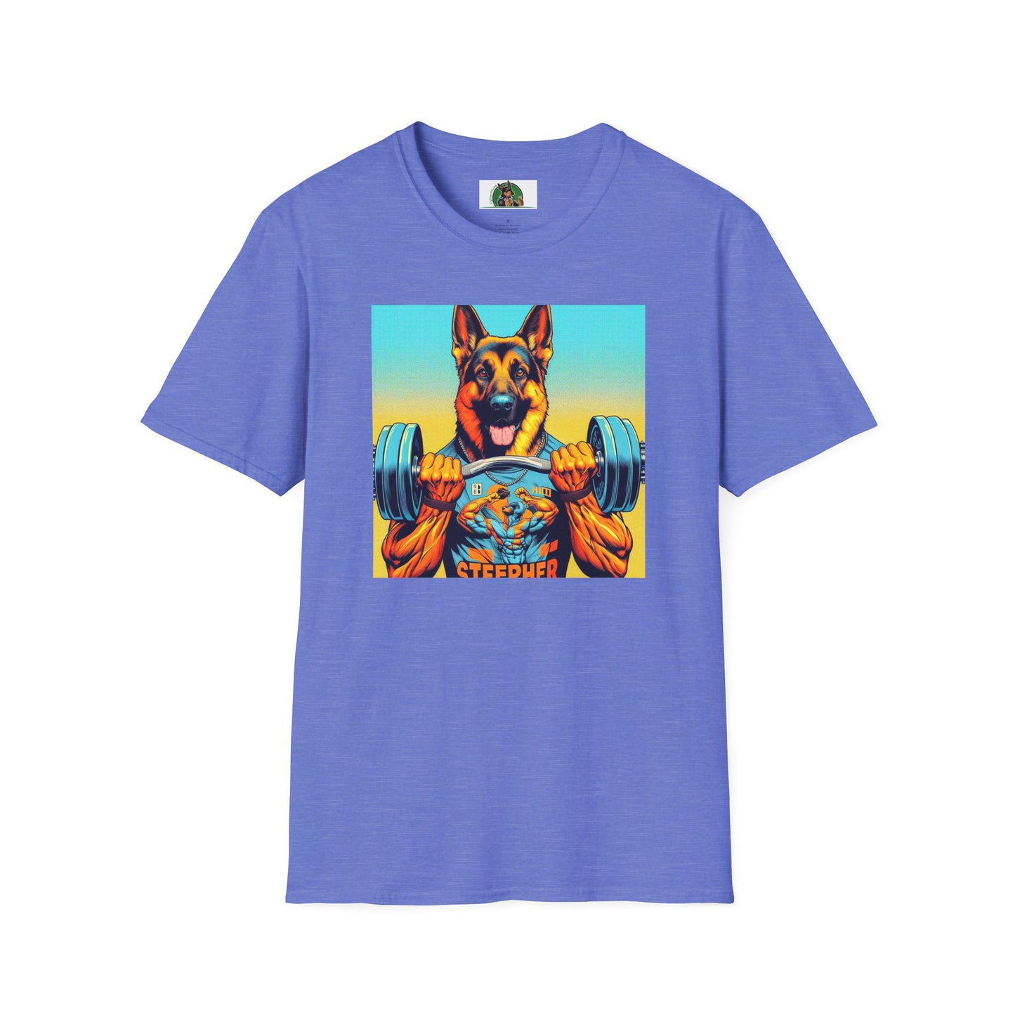 German Shepherd working out T-Shirt Printify Heather Royal S