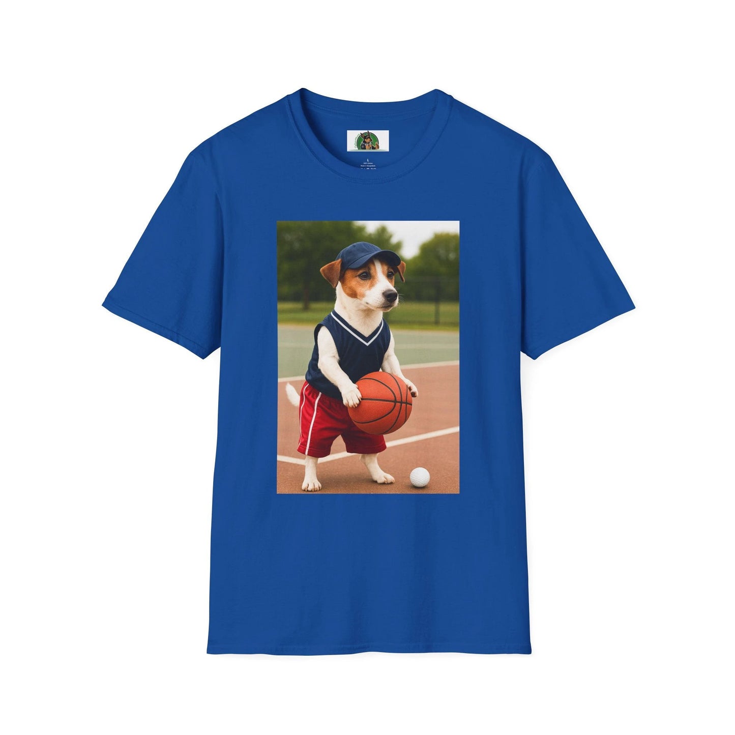 Jack Russell Basketball T-Shirt — Sports Dog Tee for Dog Lovers T-Shirt Printify Royal S