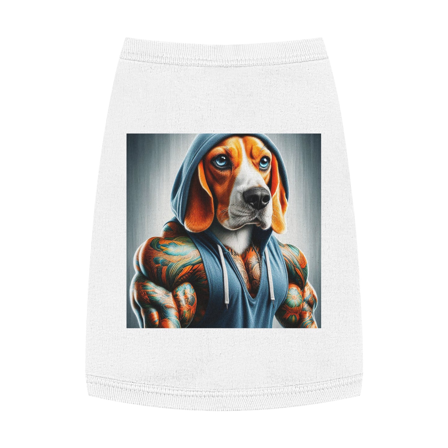 Pet Tank Top Beagle Muscle Dog In Hoodie Pets Printify   