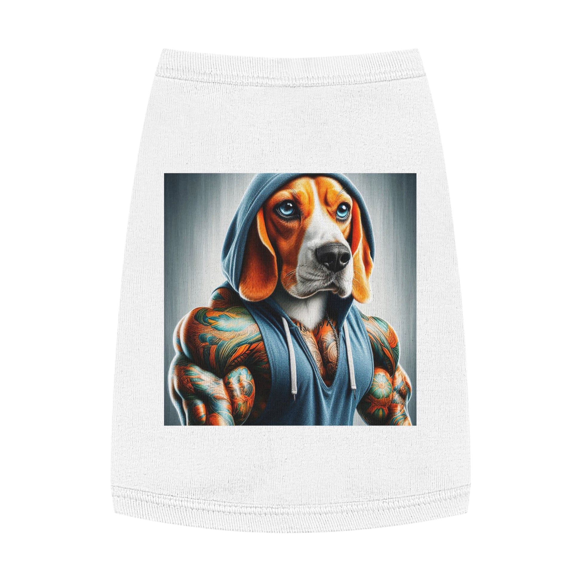 Pet Tank Top Beagle Muscle Dog In Hoodie Pets Printify   