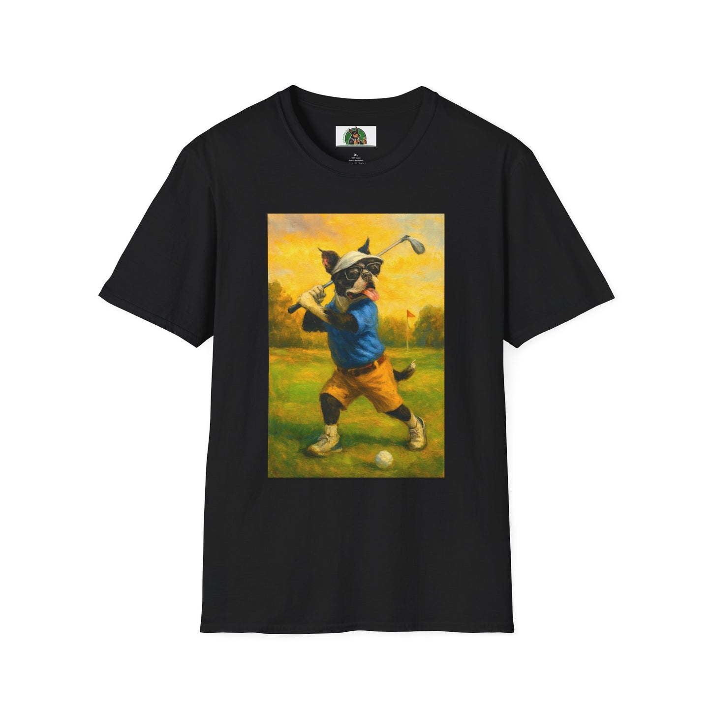 Sports Boston Terrier Golf T-Shirt T-Shirt Printify Black XS