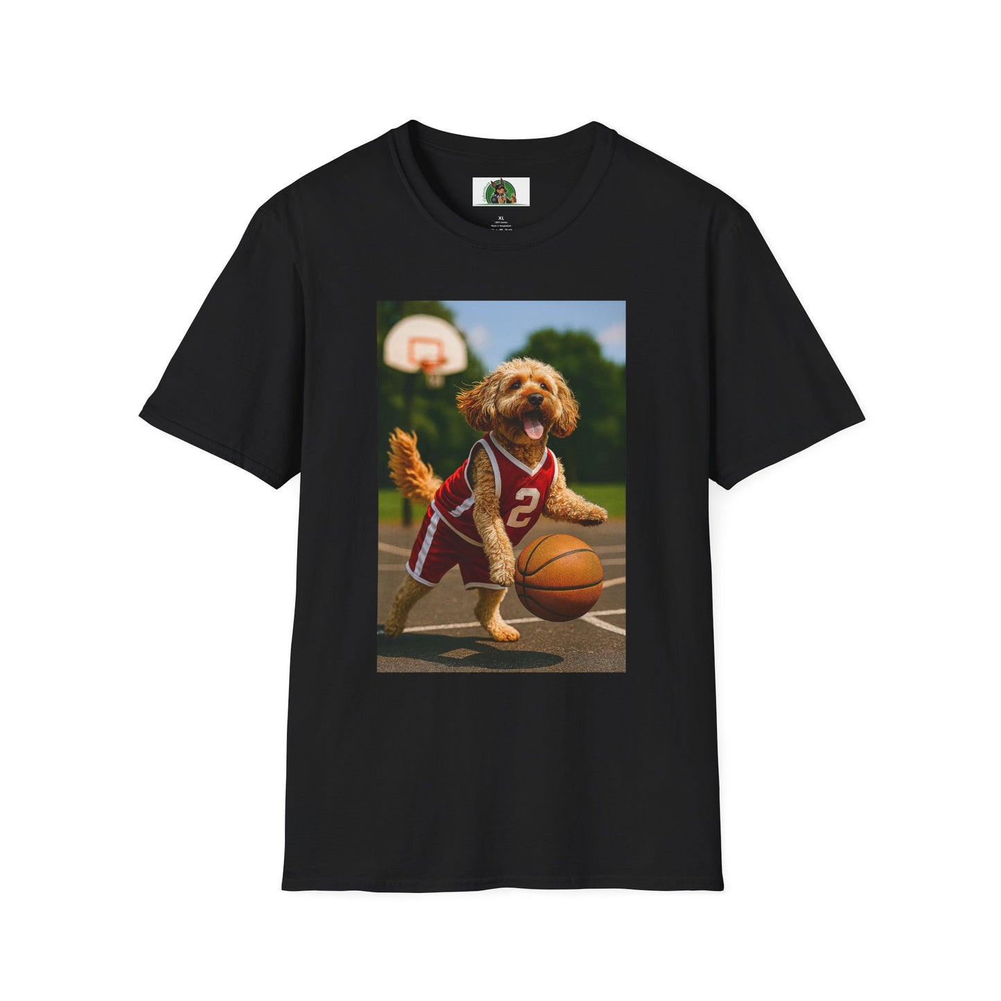 Sports Cockerpoo Basketball T-Shirt T-Shirt Printify Black XS