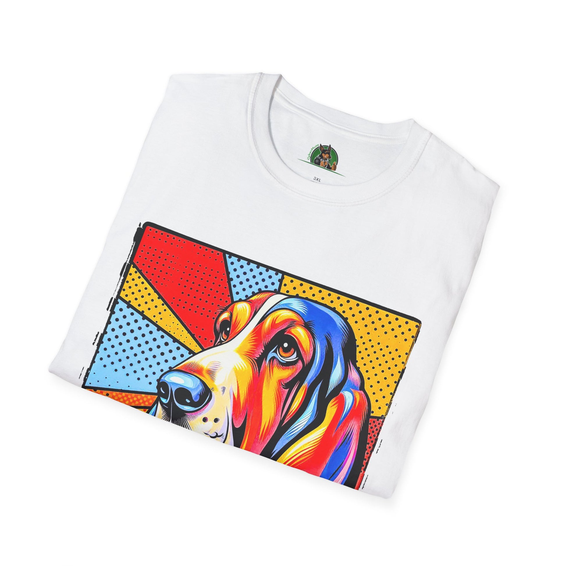 Basset Hound Profile Pop Art Pic T-Shirt Printify   