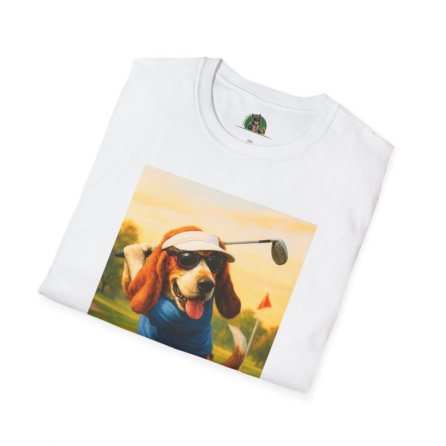 Sports Bassett Hound Dog Golf Unisex T-Shirt T-Shirt Printify