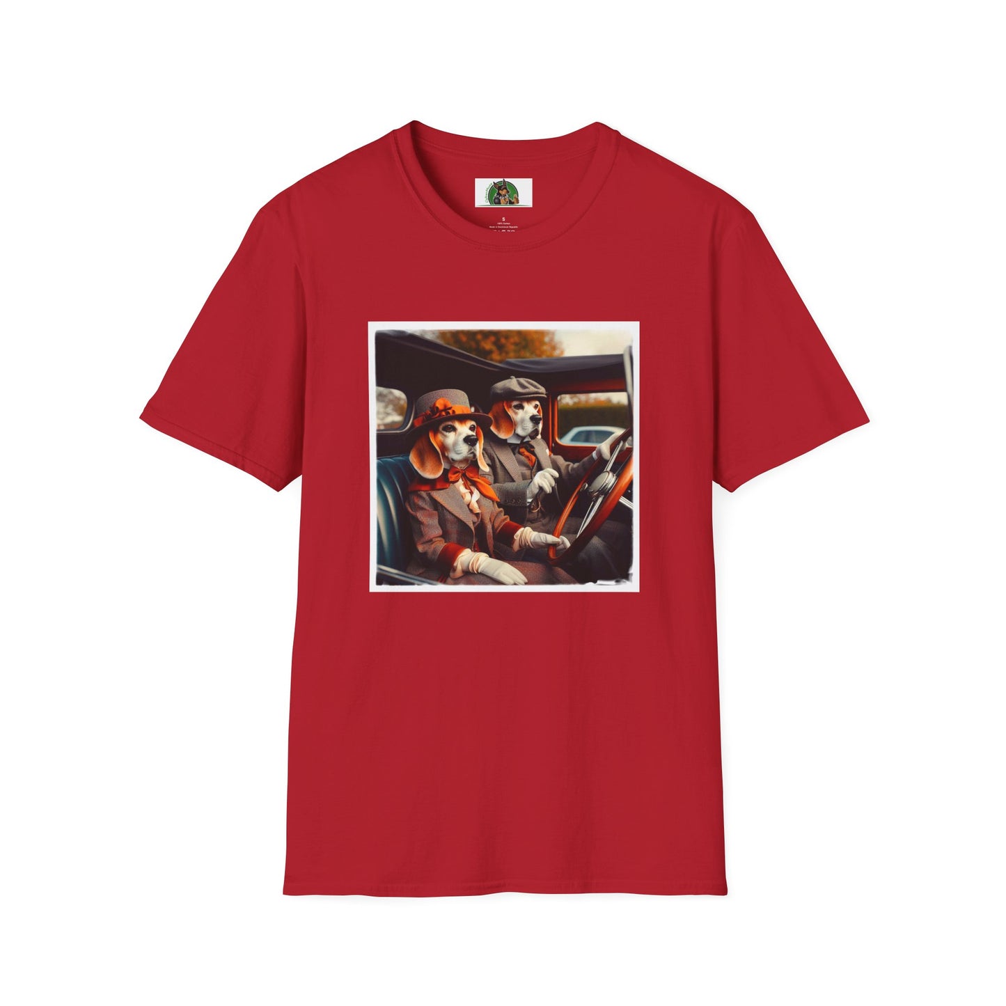 Wacky Beagle Old Time Couple T-Shirt Printify S Cherry Red 