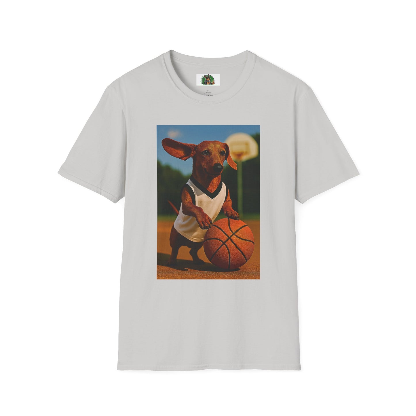 Sports Dachshund Basketball T-Shirt T-Shirt Printify Ice Grey S