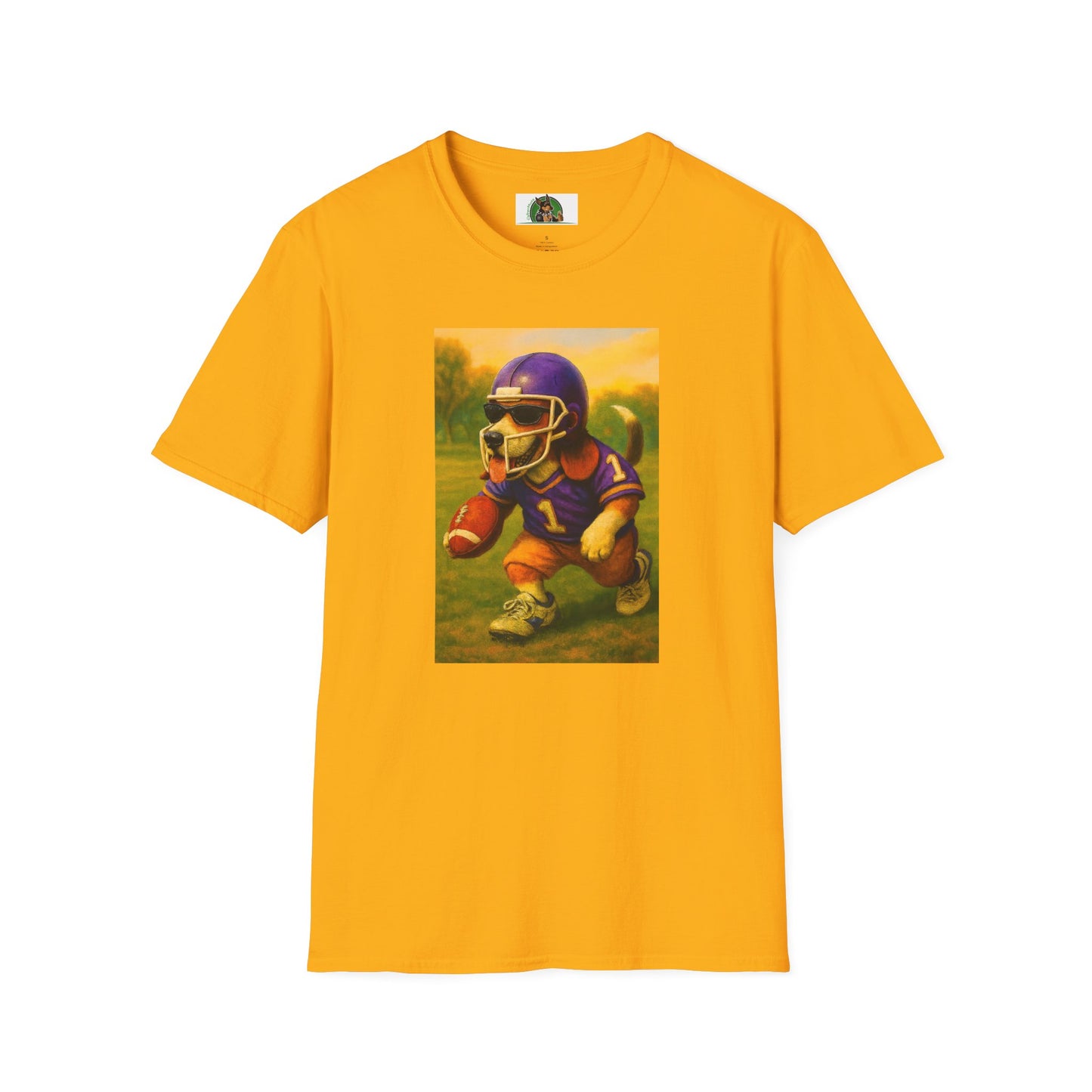 Sports Beagle Football T-Shirt T-Shirt Printify Gold S