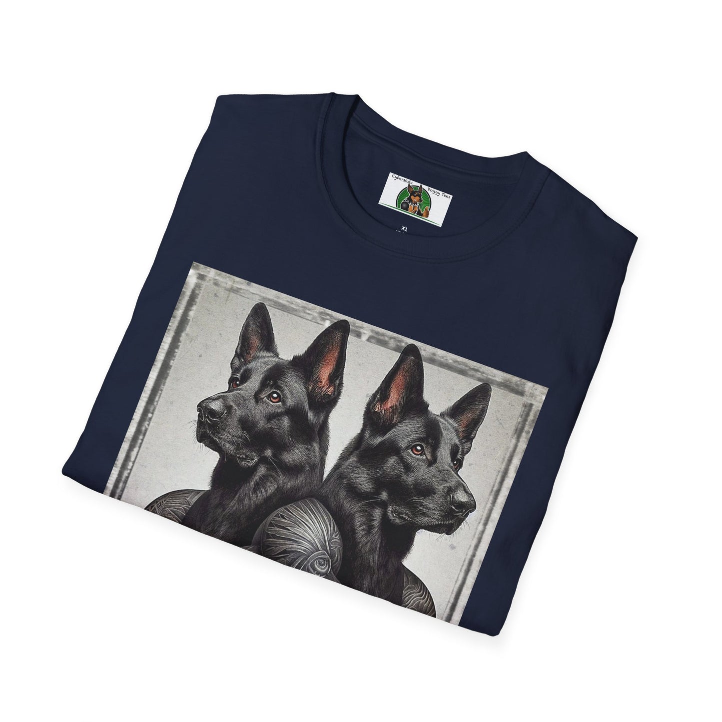 Muscle Twins Black German Shepherds Unisex Softstyle T-Shirt
