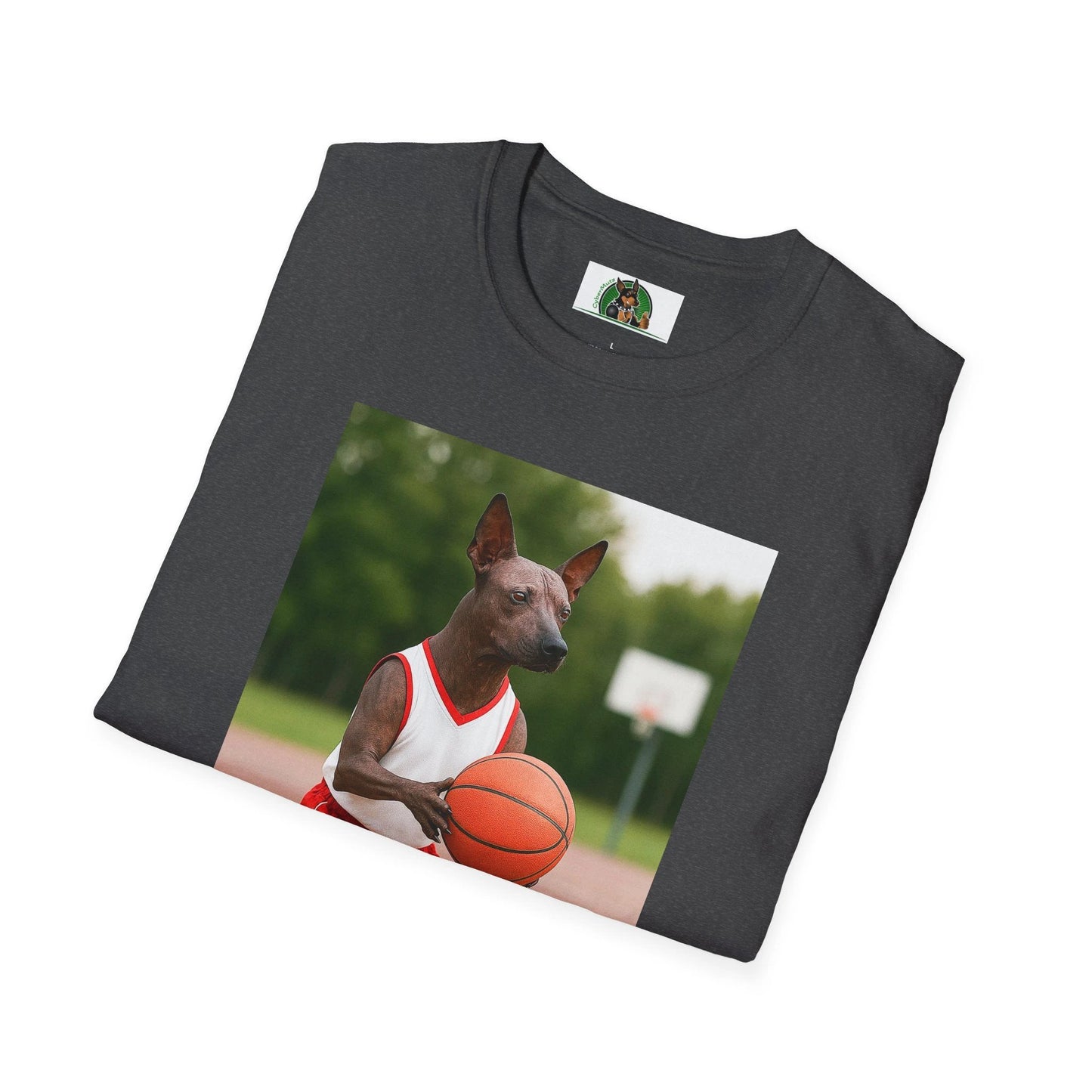Mexican Hairless Dog Basketball T-Shirt — Dog Lover Sports Tee T-Shirt Printify