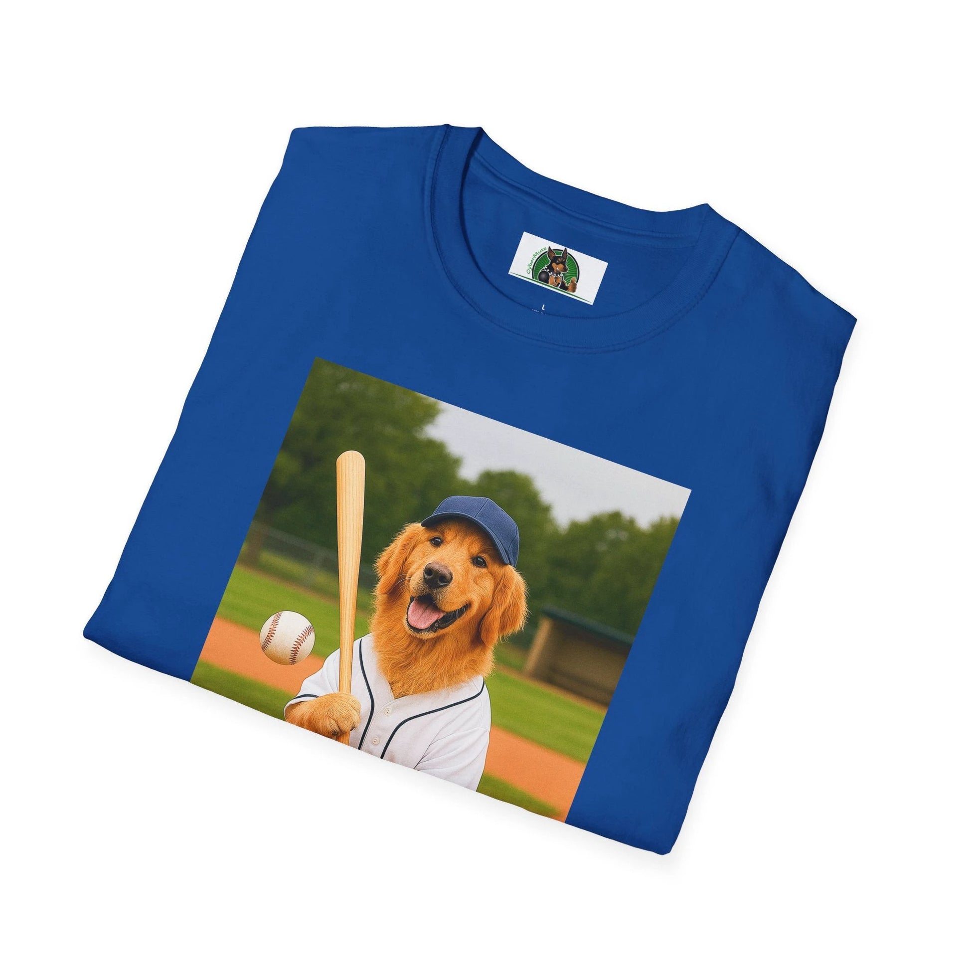 Golden Retriever Baseball T-Shirt — Sports Dog Playing Baseball Shirt T-Shirt Printify