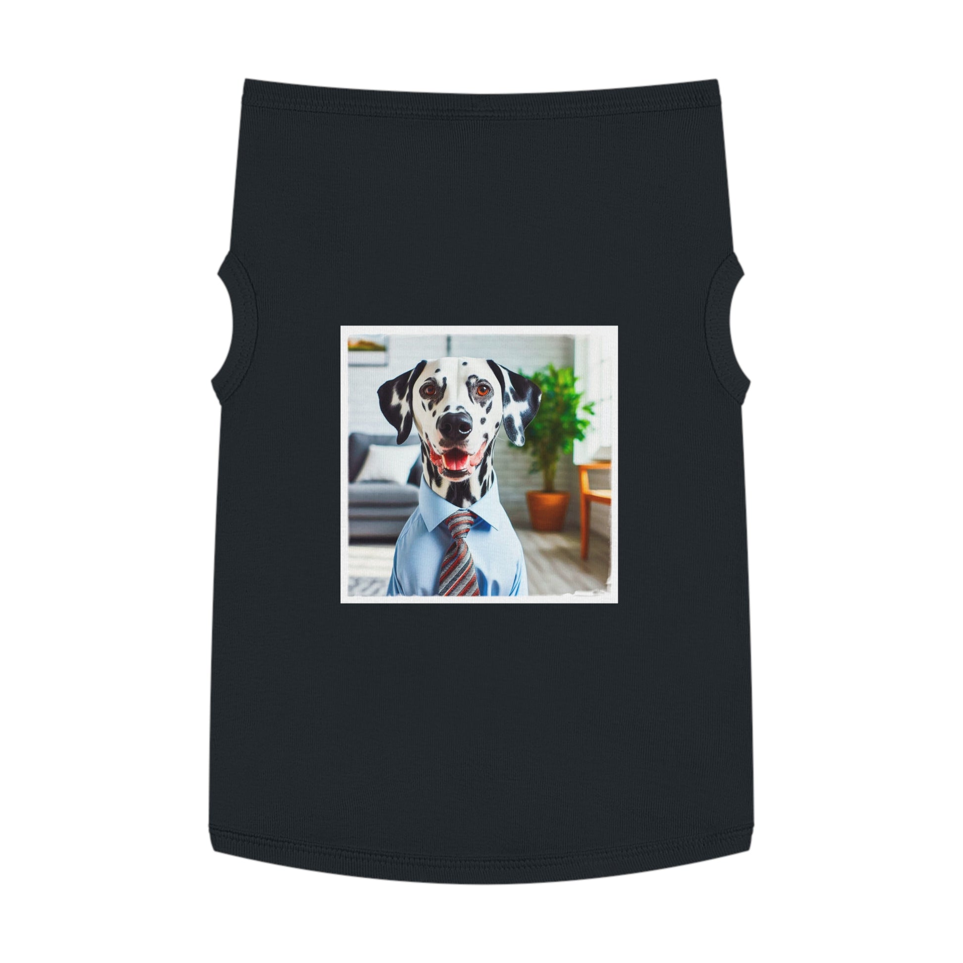 Pet Tank Top Dalmatian happy businessman t shirt Pets Printify