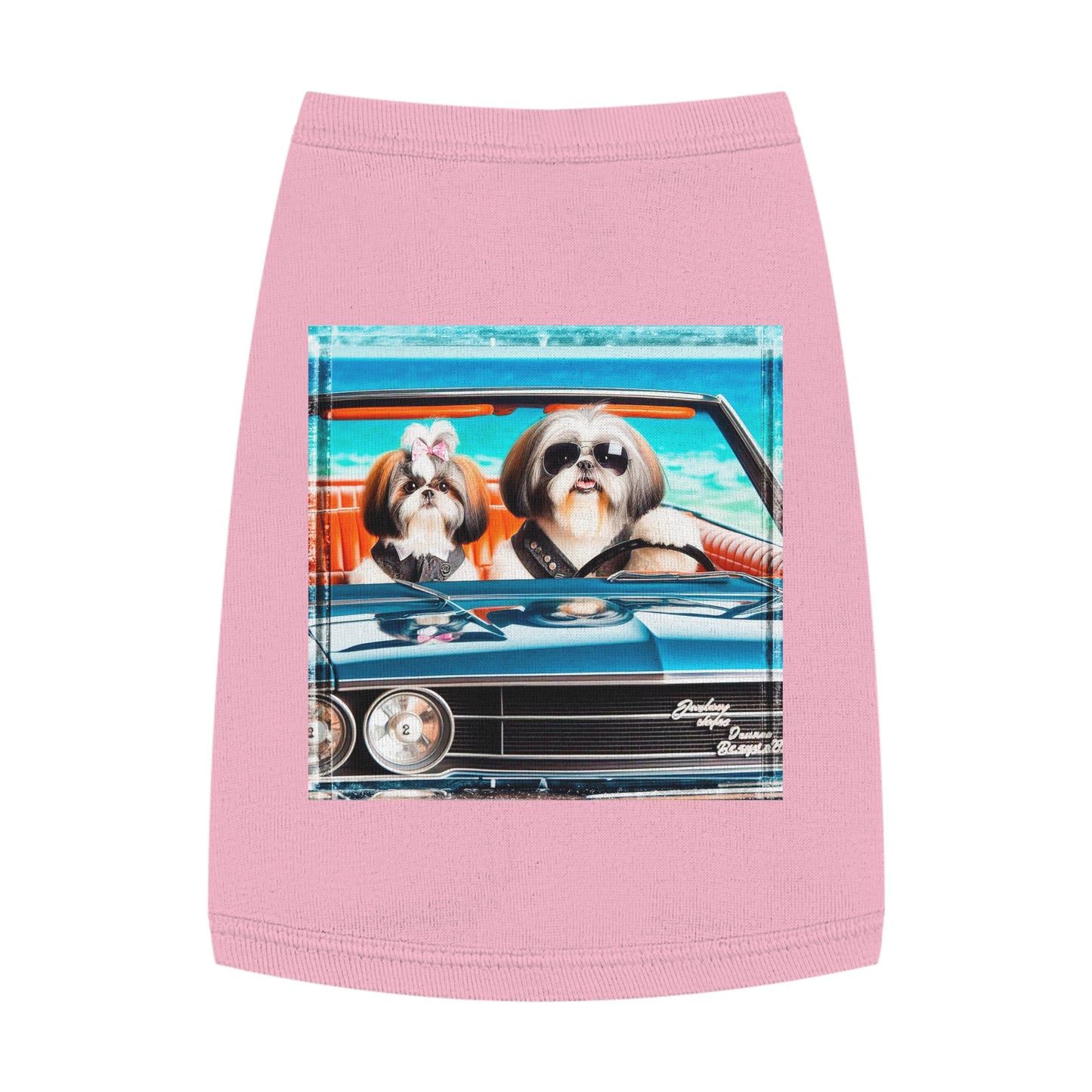 Pet Tank Top Shih Tzu frirbfs Driving Pets Printify M Pink