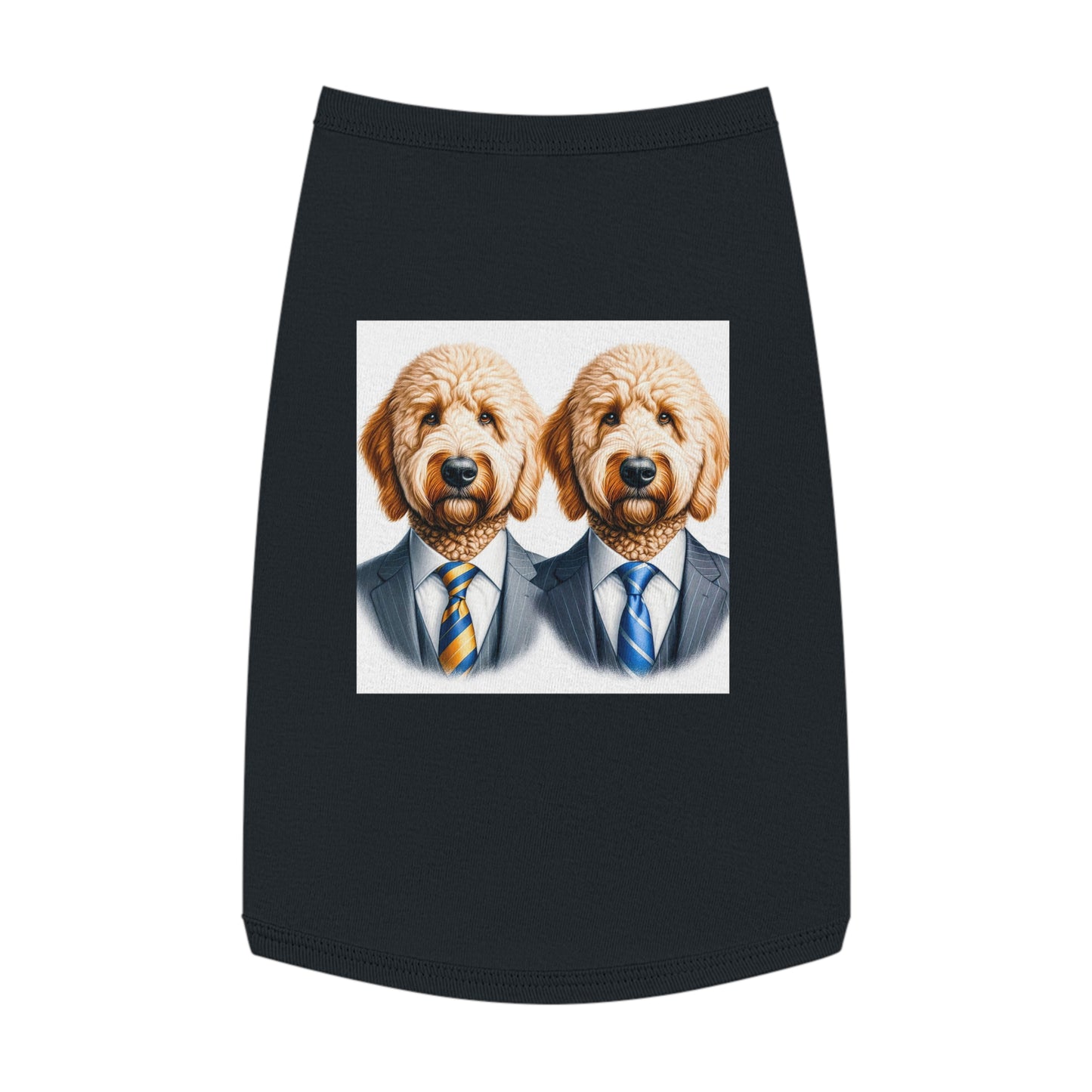 Pet Tank Golden Doodle serious business man r shirt Pets Printify L Black
