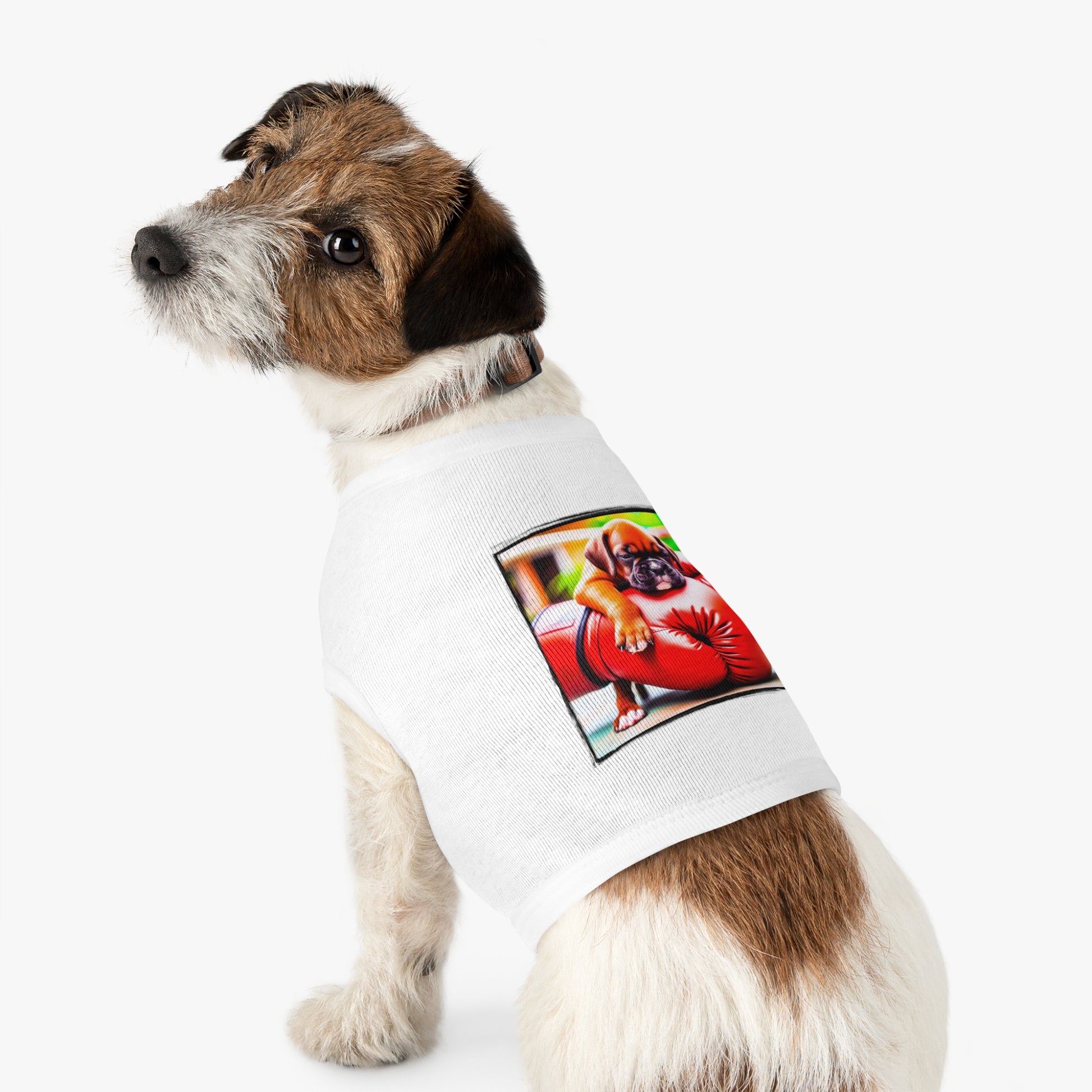 Pet Tank Top Boxer Puppy On Boxing Gloves Pets Printify   