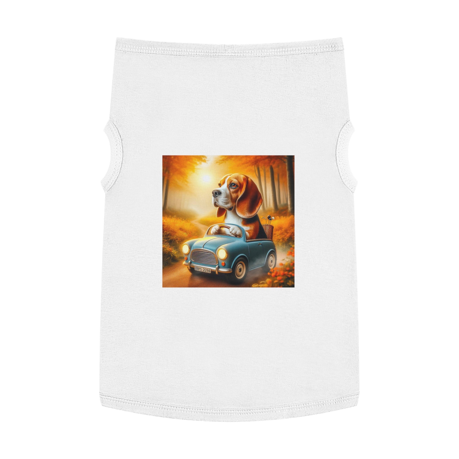 Pet Tank Top Wacky Beagle Dog In Tiny Car Pets Printify   