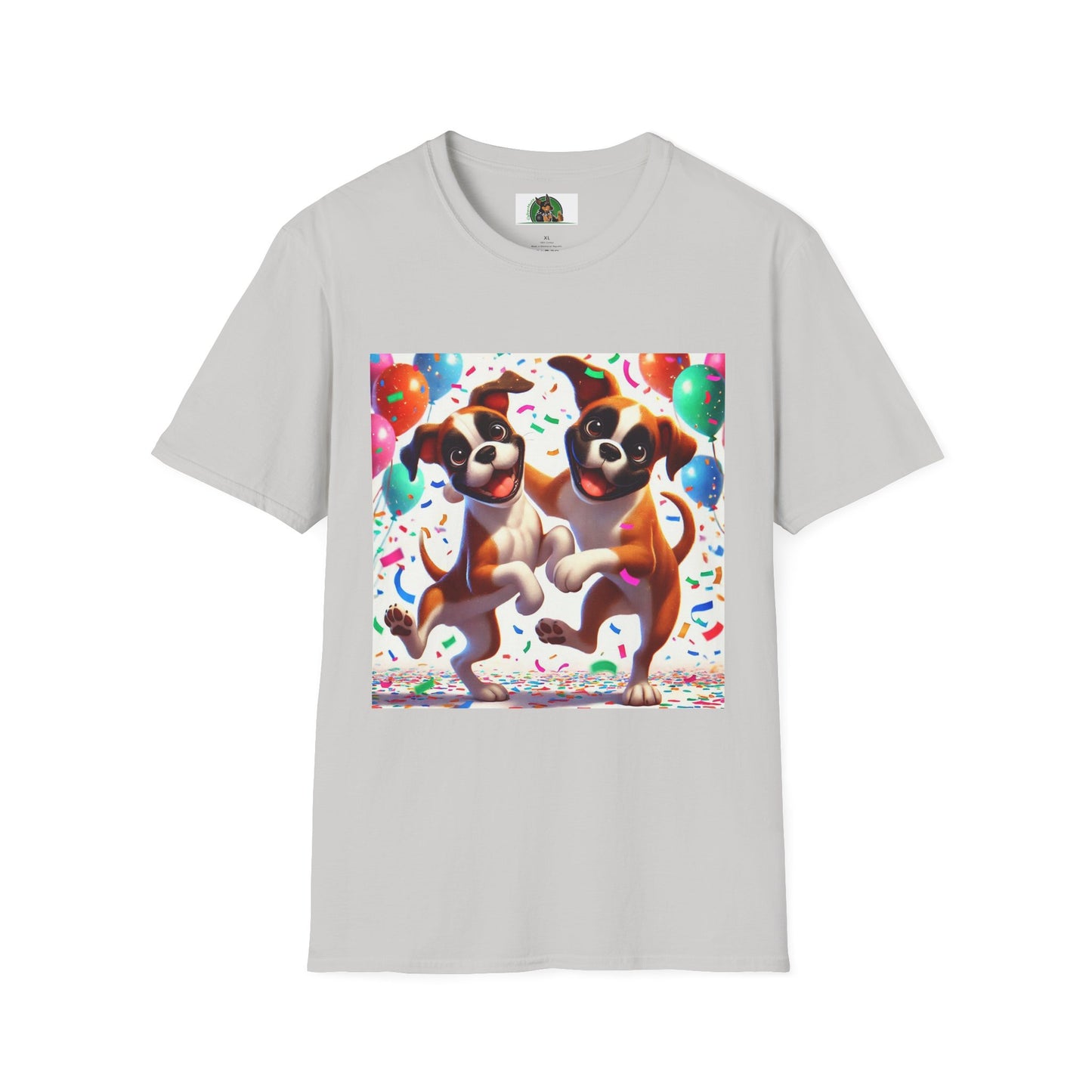 Boxer Dancing Dog T-Shirt - Fun and Playful Unisex Tee T-Shirt Printify S Ice Grey