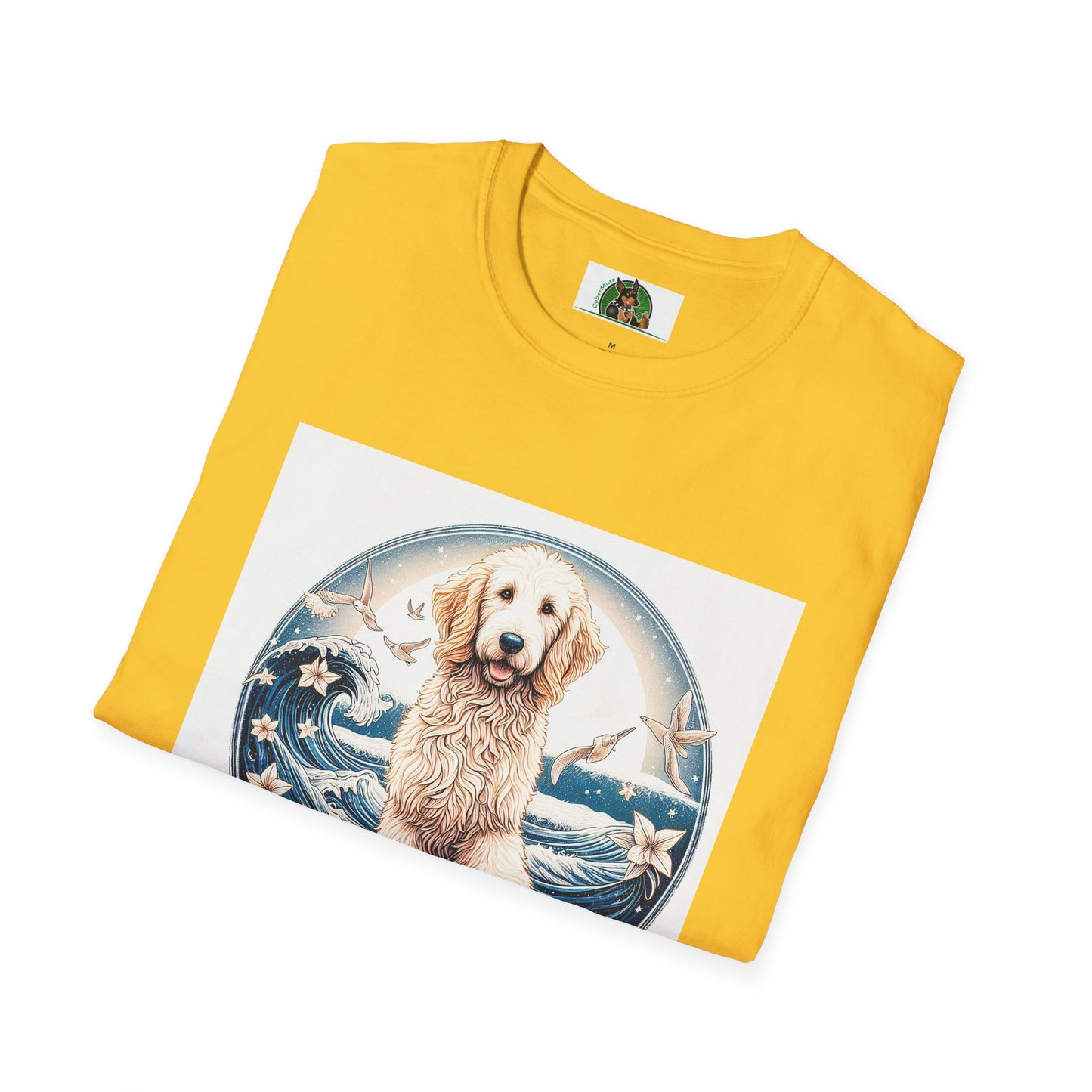 Golden Doodle flowery waves t shirt