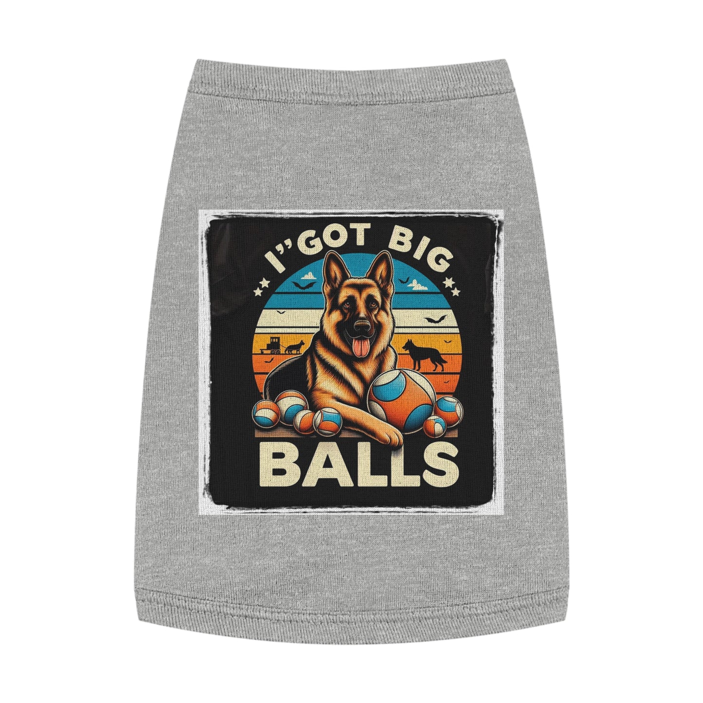 Dog Tank Top German Shepherd balls Pet Apparel Pets Printify M Heather