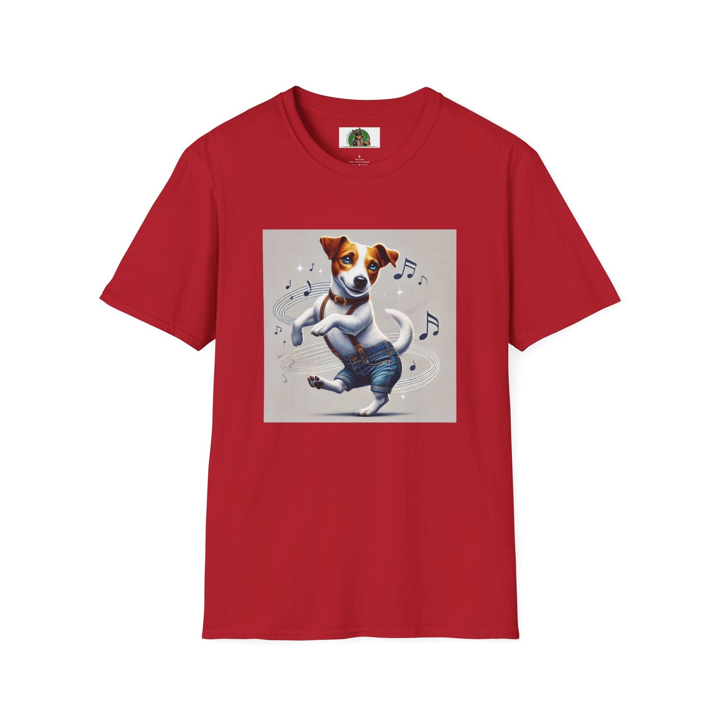 Dancing Jack Russell Tee T-Shirt Printify S Cherry Red