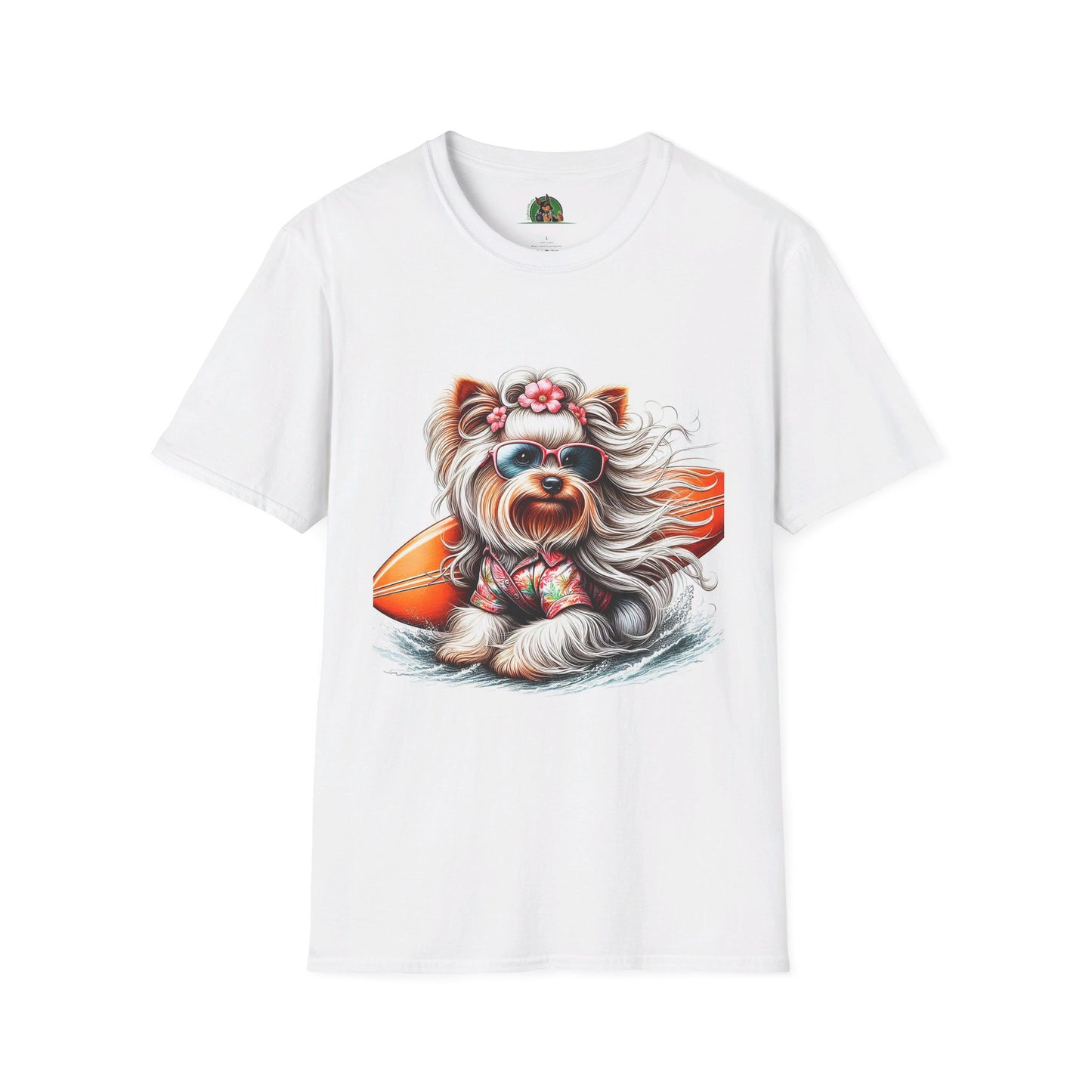 Yorkie T-Shirt Printify S White 