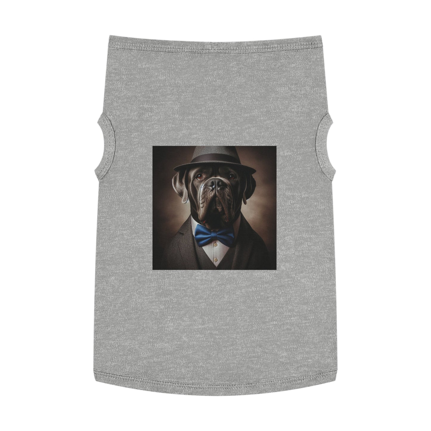 Pet Tank Top Cane Corso Suit And Fedora Hat Pets Printify XL Heather 