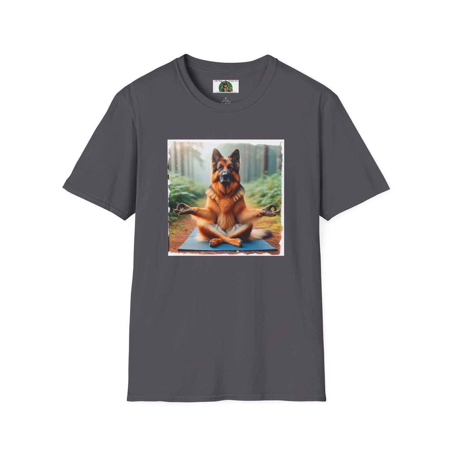 Zen German Shepherd Unisex Softstyle T-Shirt T-Shirt Printify S Charcoal