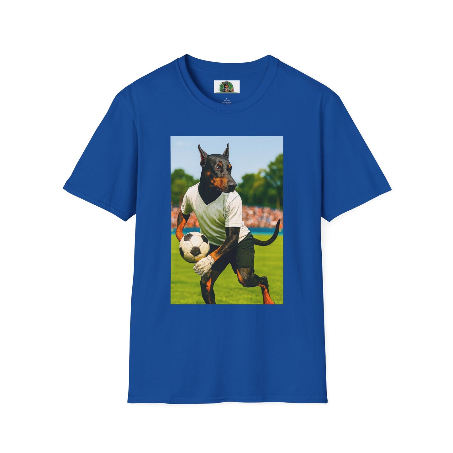 Soccer Doberman Sports T-Shirt T-Shirt Printify Royal XS