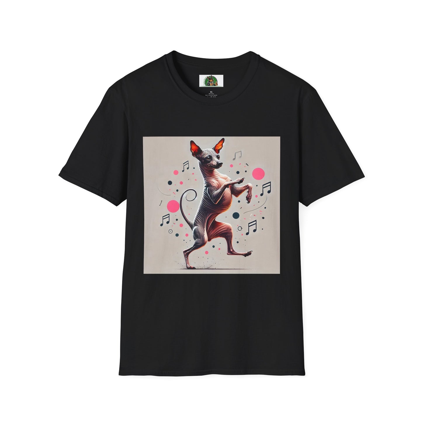 Mexican Hairless Dancing Dog T-Shirt T-Shirt Printify XS Black