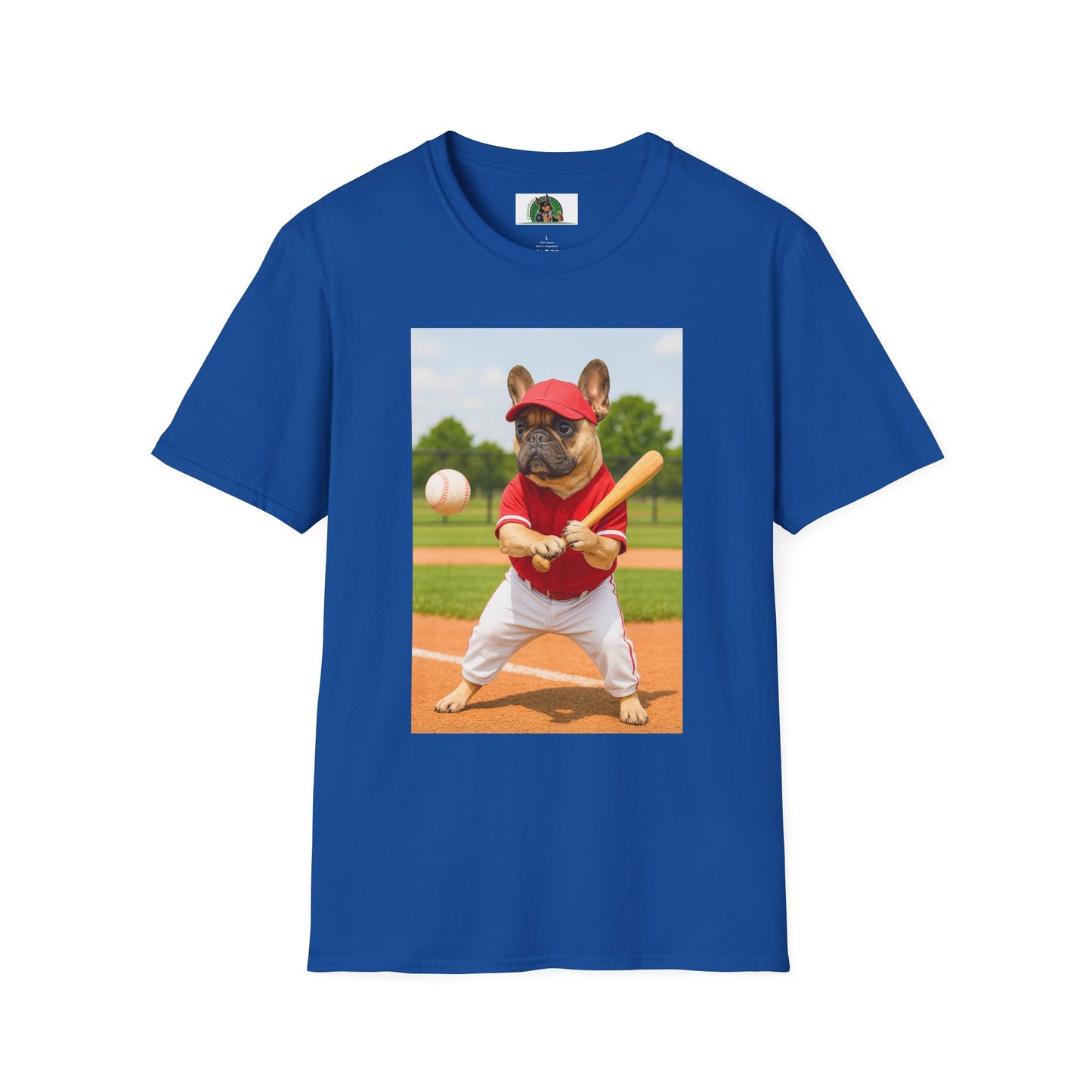Sports Baseball French Bulldog T-Shirt T-Shirt Printify Royal XS