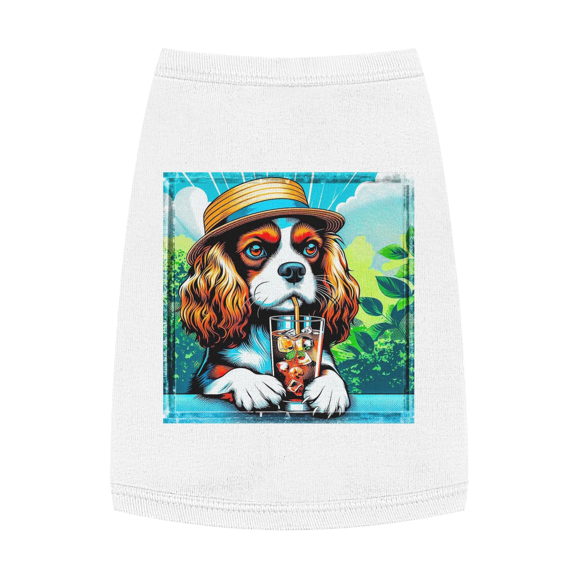 Pet Tank Top Cavalier King Charles Spaniel Tea Sipping T Shirt Pets Printify