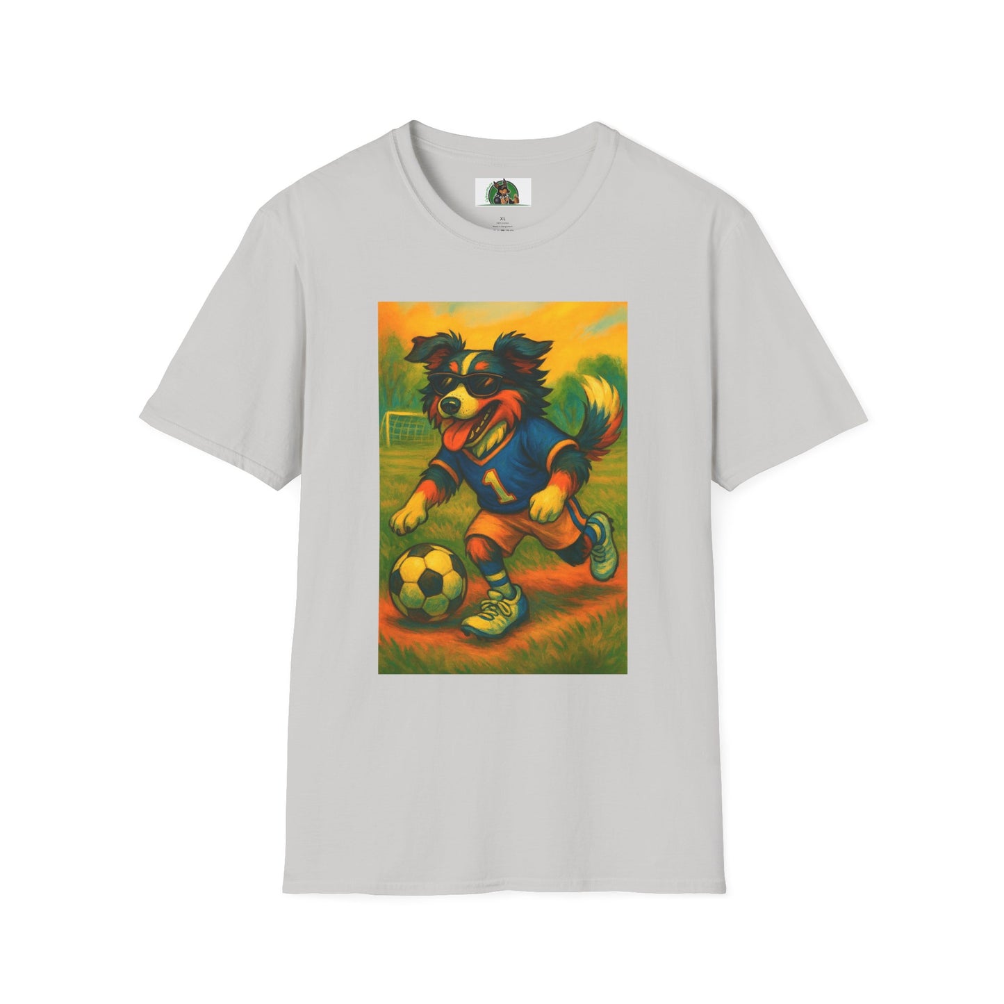 Sports Soccer Australian Shepherd Unisex T-Shirt T-Shirt Printify Ice Grey S