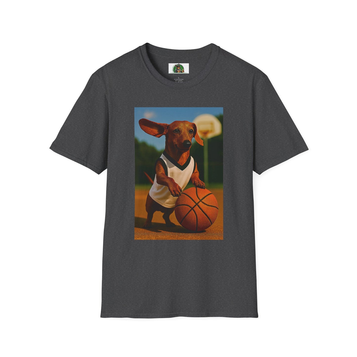Sports Dachshund Basketball T-Shirt T-Shirt Printify Dark Heather XS